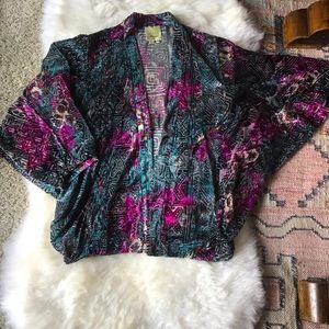 Elevenses Anthropologie Velvet Cardigan/Kimono!